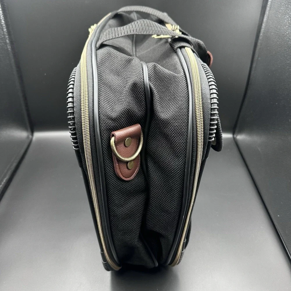 American Tourister Briefcase Men's Black Brown Nylon Professional Laptop Bag